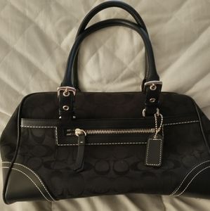 Coach Hampton Signature Jacquard Leather Bag